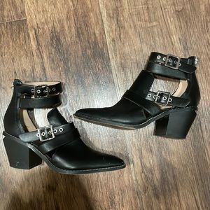 BCBGeneration silver zip booties
